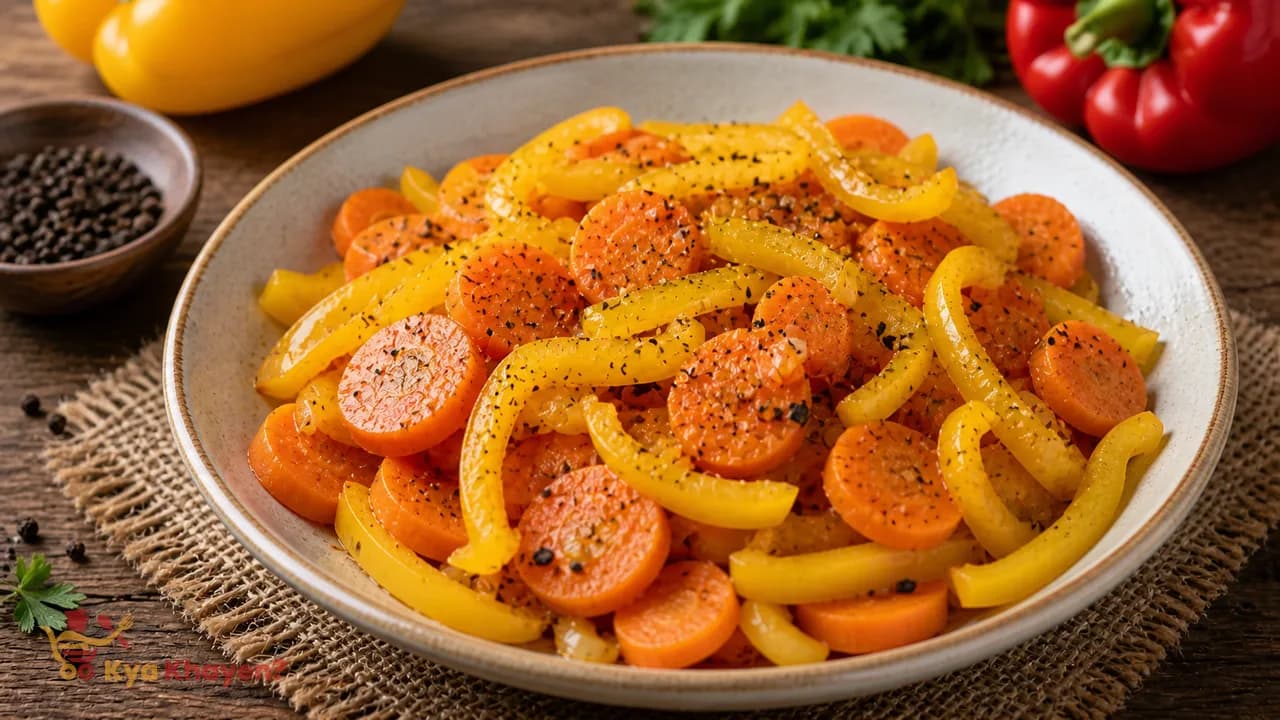 Steamed Bell Pepper Carrot Salad