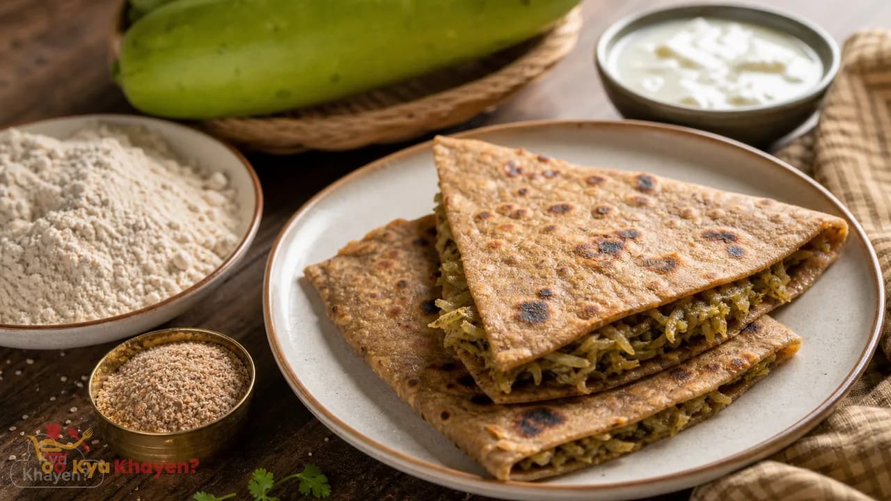 Ghiya Stuffed Oat Bran Chapati (30% Oat Bran, 70% Oat Flour)