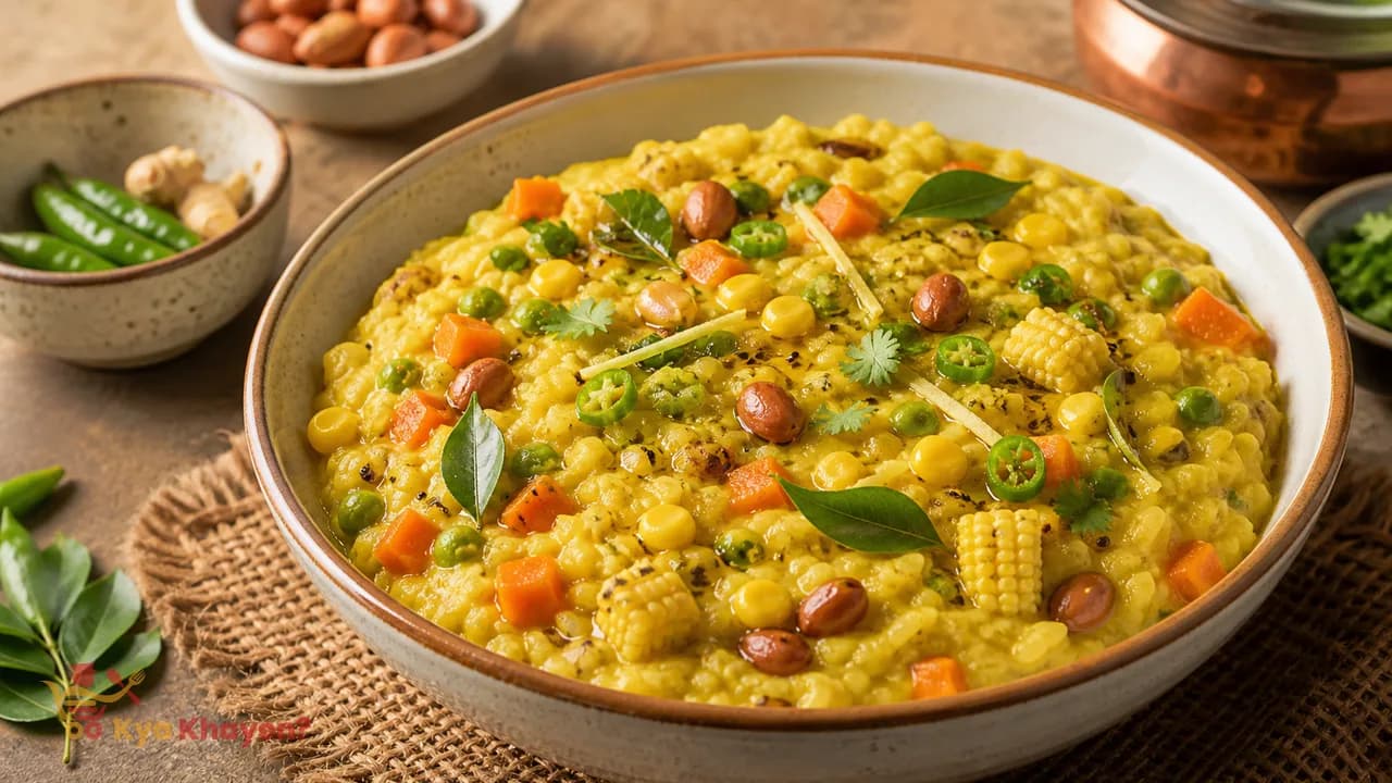 Moong Dal Khichadi with Corn and Carrots