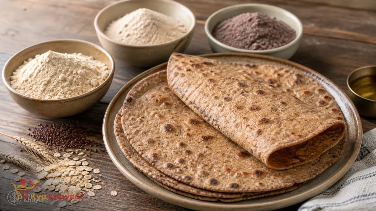 Oatmeal Chapati (1/3 Oatmeal, 1/3 Ragi Flour, 1/3 Whole Wheat Flour)