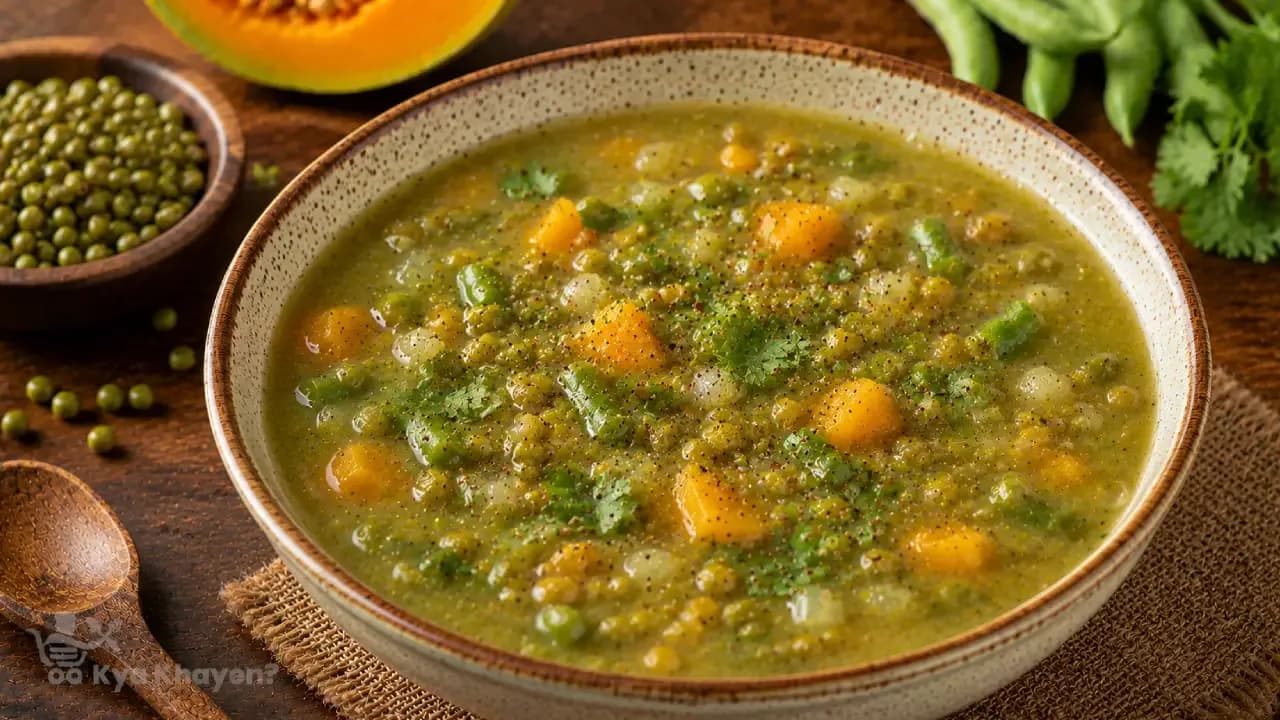 Green Moong Dal Soup (Add Pumpkin, Beans, Onion)