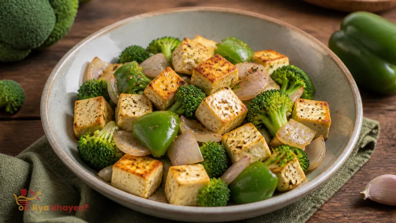 Saute (Paneer with Capsicum Onion and Broccoli)