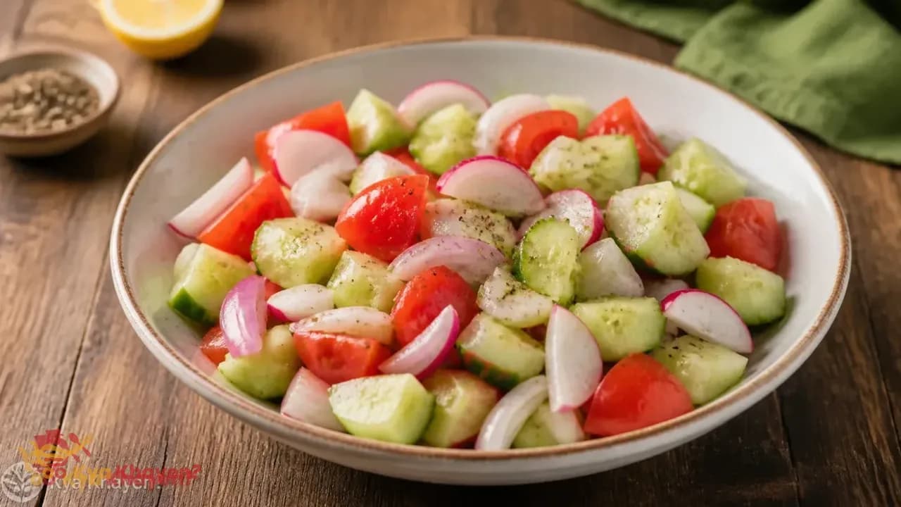 Mix Green Salad (Tomatoes, Onions, Cucumber and Radish)