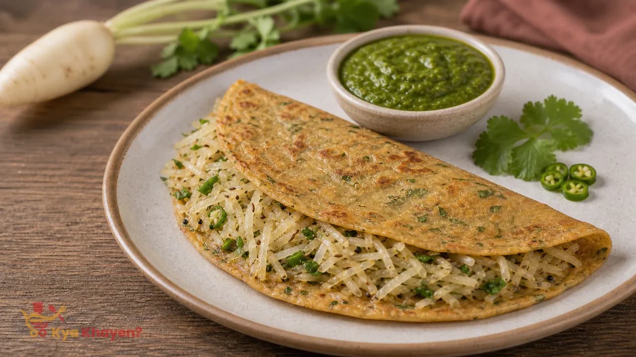 Wheat Cheela Stuffed with Radish