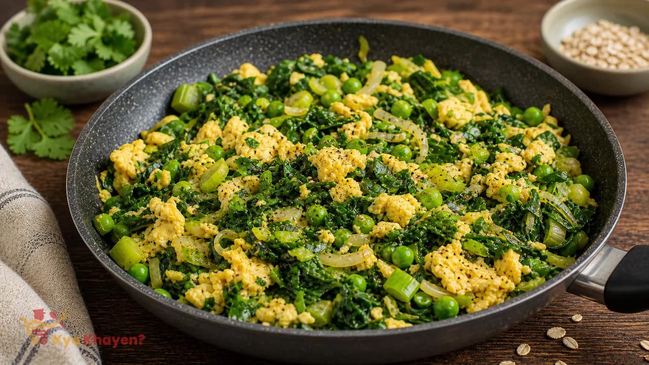 Leek Greens with Sauted Egg