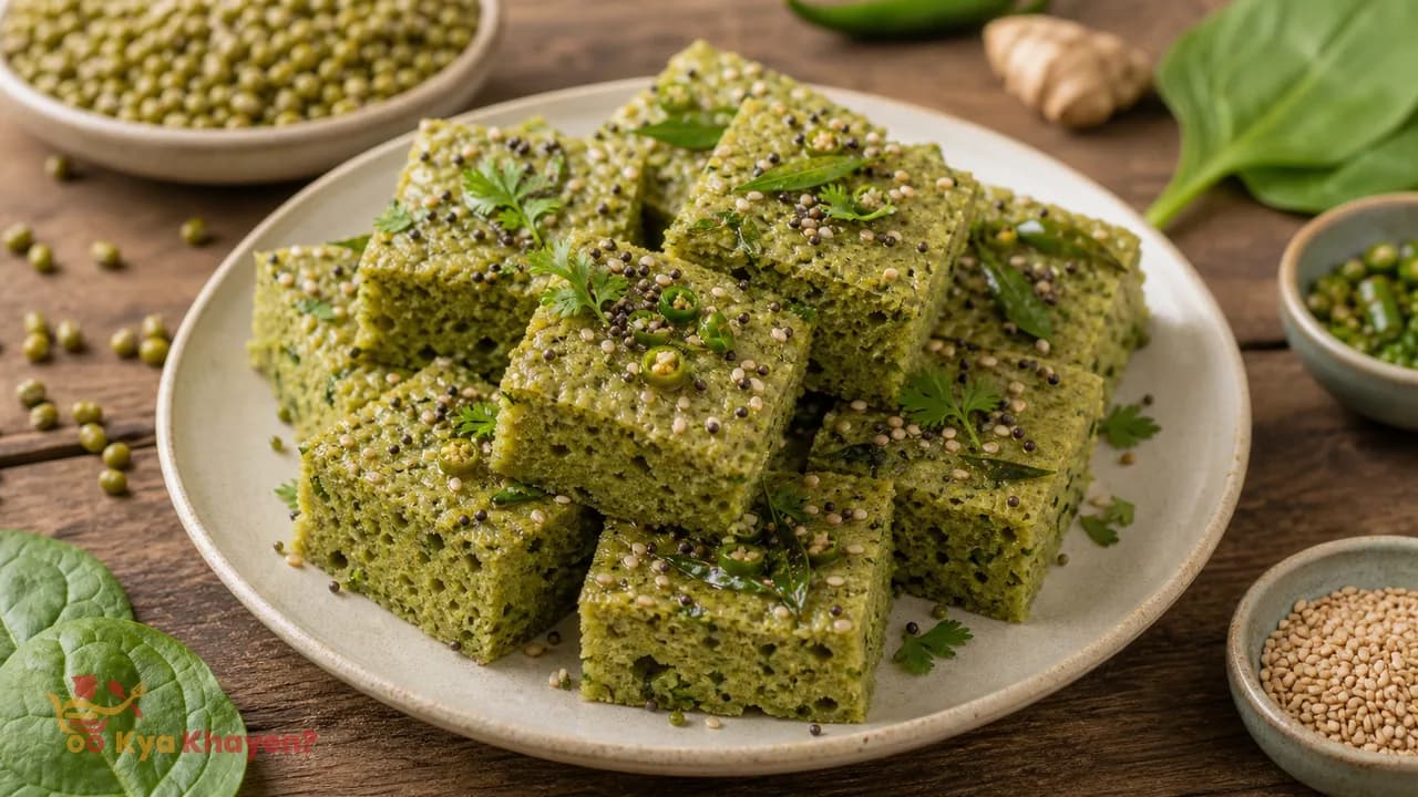Mungbean Spinach Dhokla