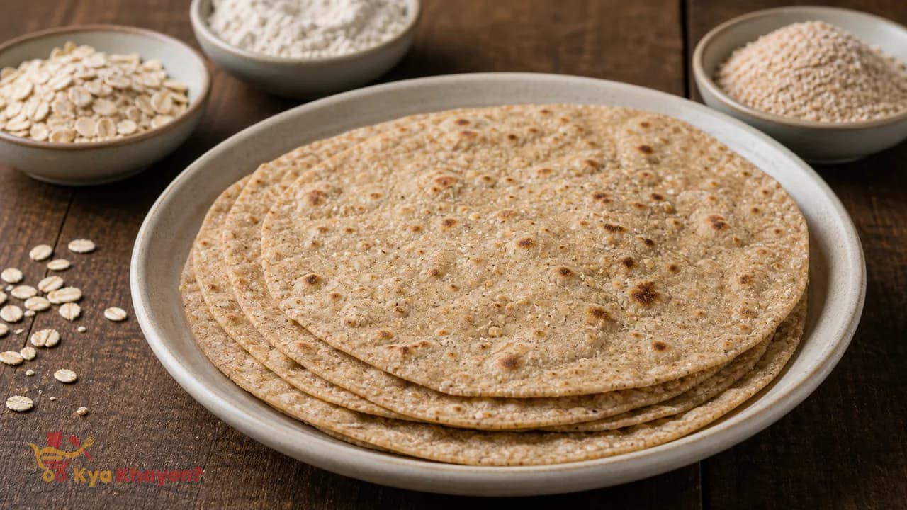 Oat Bran Chapati (1/3 Oat Bran, 1/3 Wheat Flour, 1/3 Oatmeal)