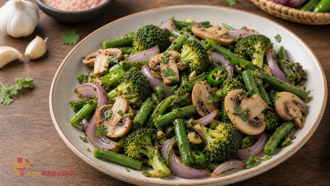 Saute Vegetables (Broccoli, Mushrooms, Beans, Onion)