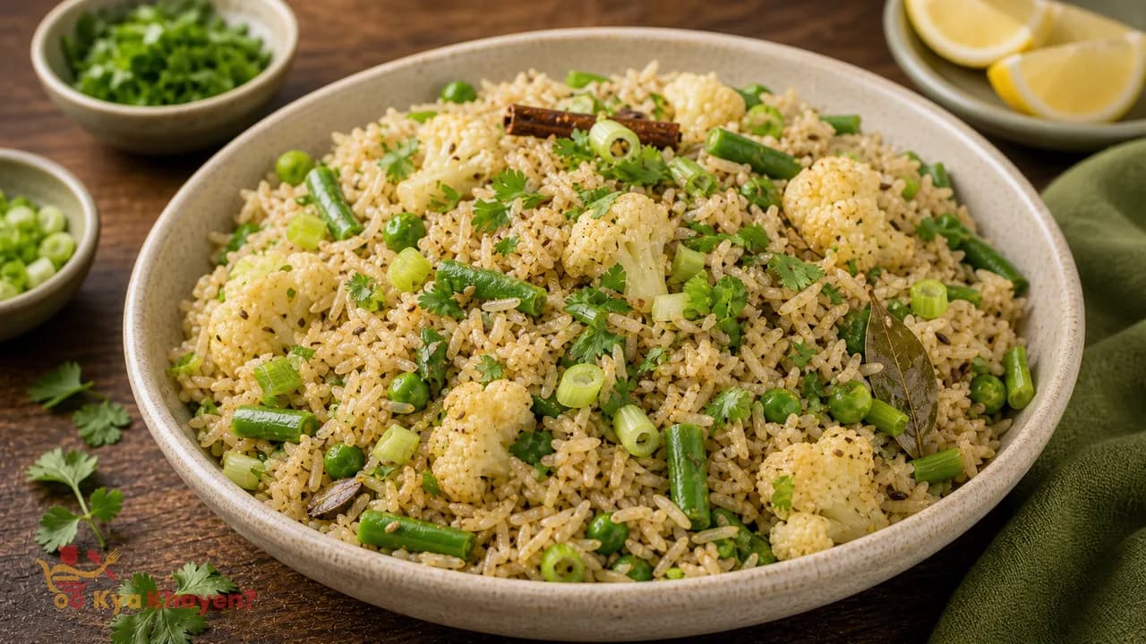 Brown-Rice Pulao (Add Vegetables Like Cauliflower, Spring Onions, French Beans and Peas)