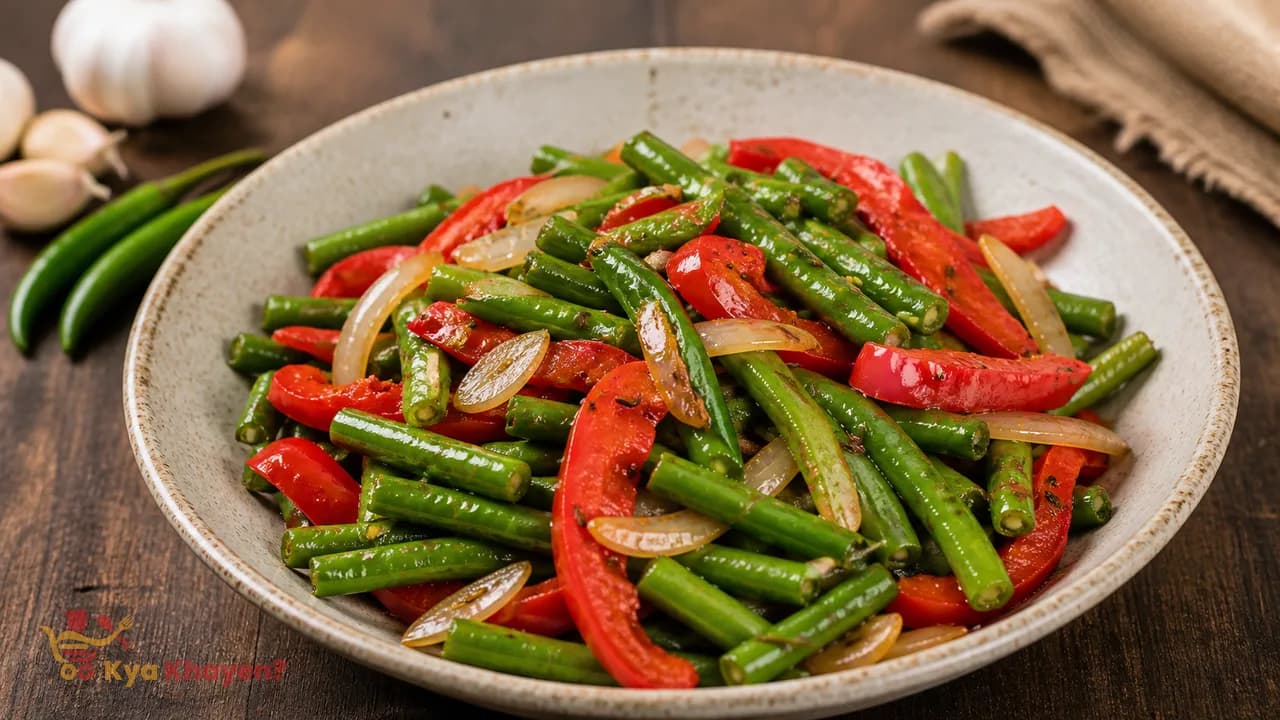 Saute Beans and Bell Peppers