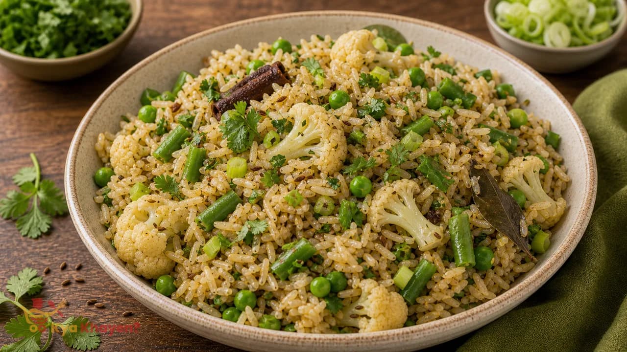 Brown Rice Pulao (Add Vegetables Like Cauliflower, Spring Onions, French Beans and Peas)