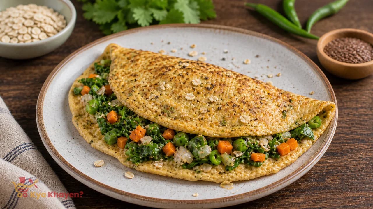 Oats Omlet with Greens