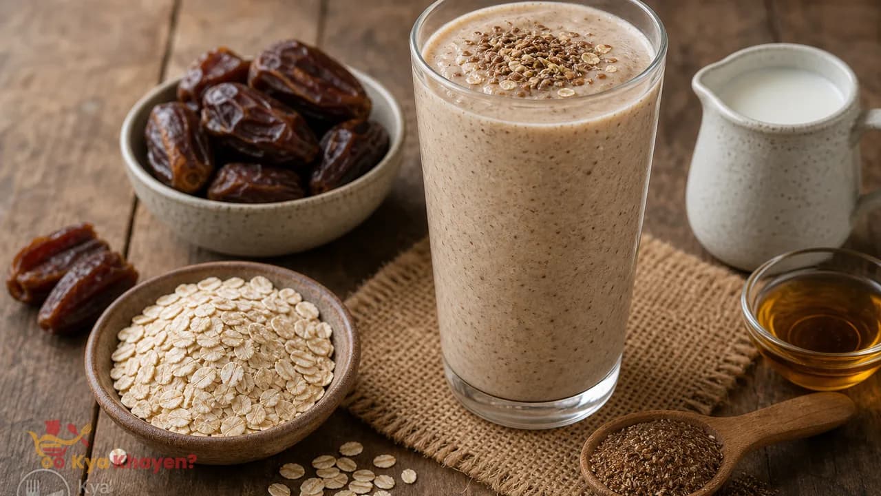 Oats and Dates Smoothie with Flax Meal