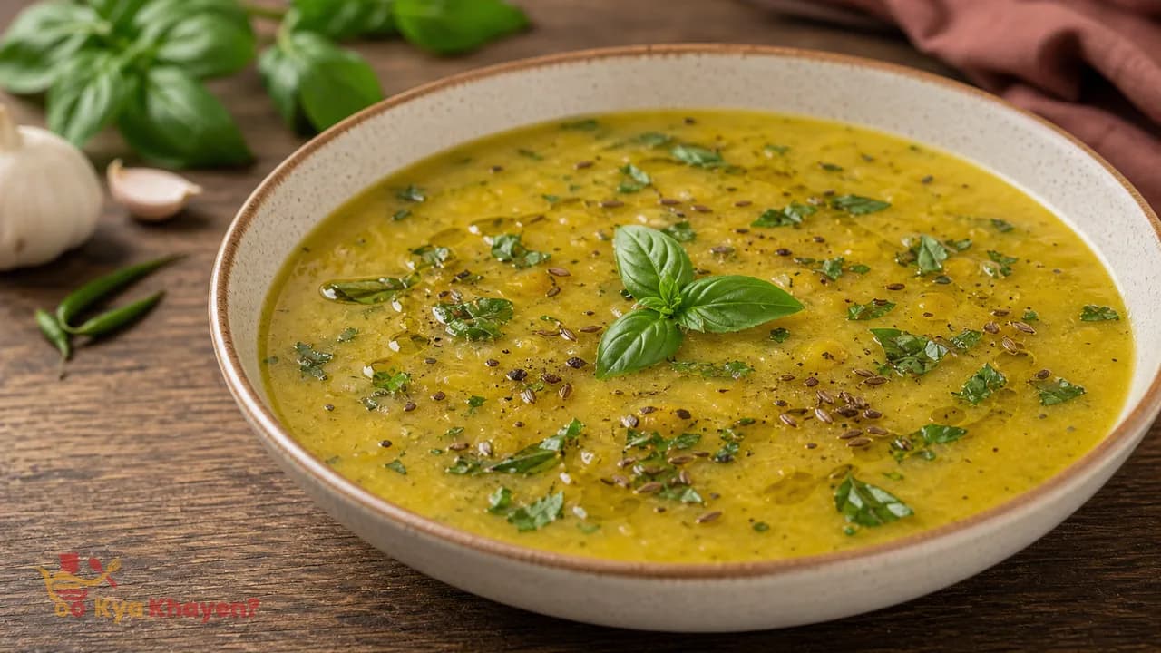 Yellow Moong Dal Basil Soup