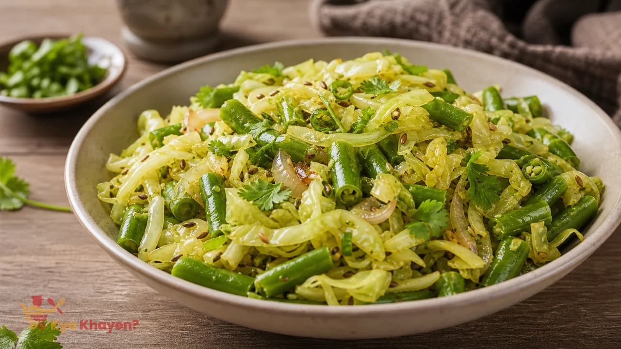 Saute Cabbage with Beans