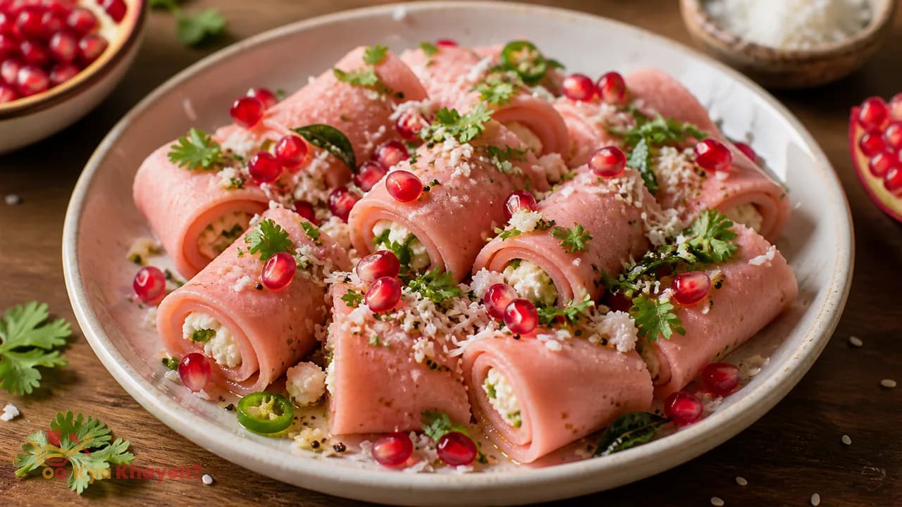 Pomegranate Flavoured Khandvi