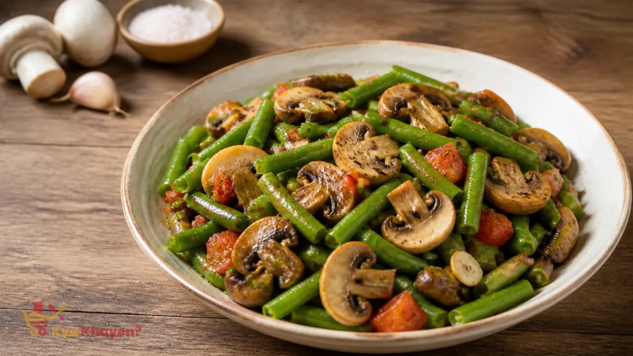 Sautéed Green Beans with Mushrooms