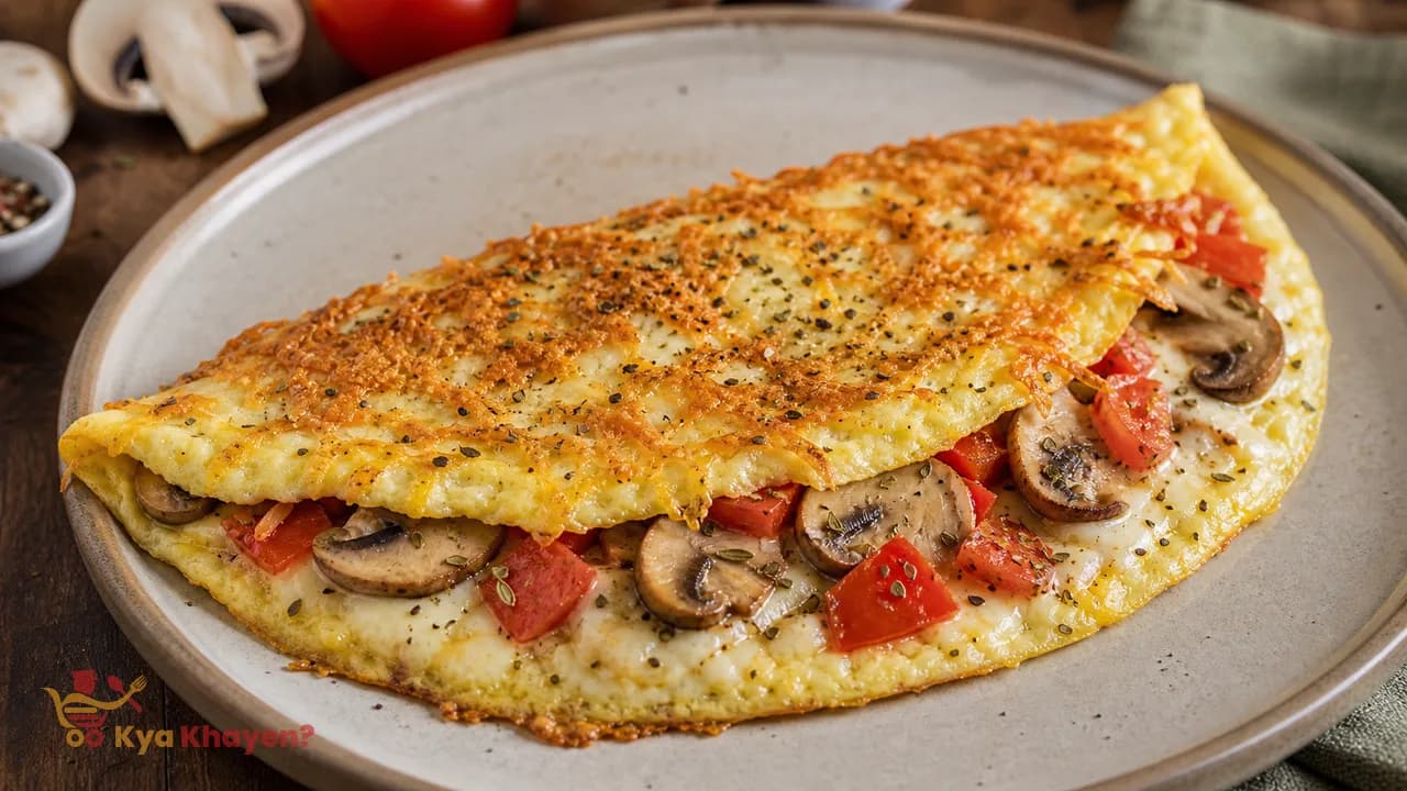 Cheese Crusted Keto Omelet