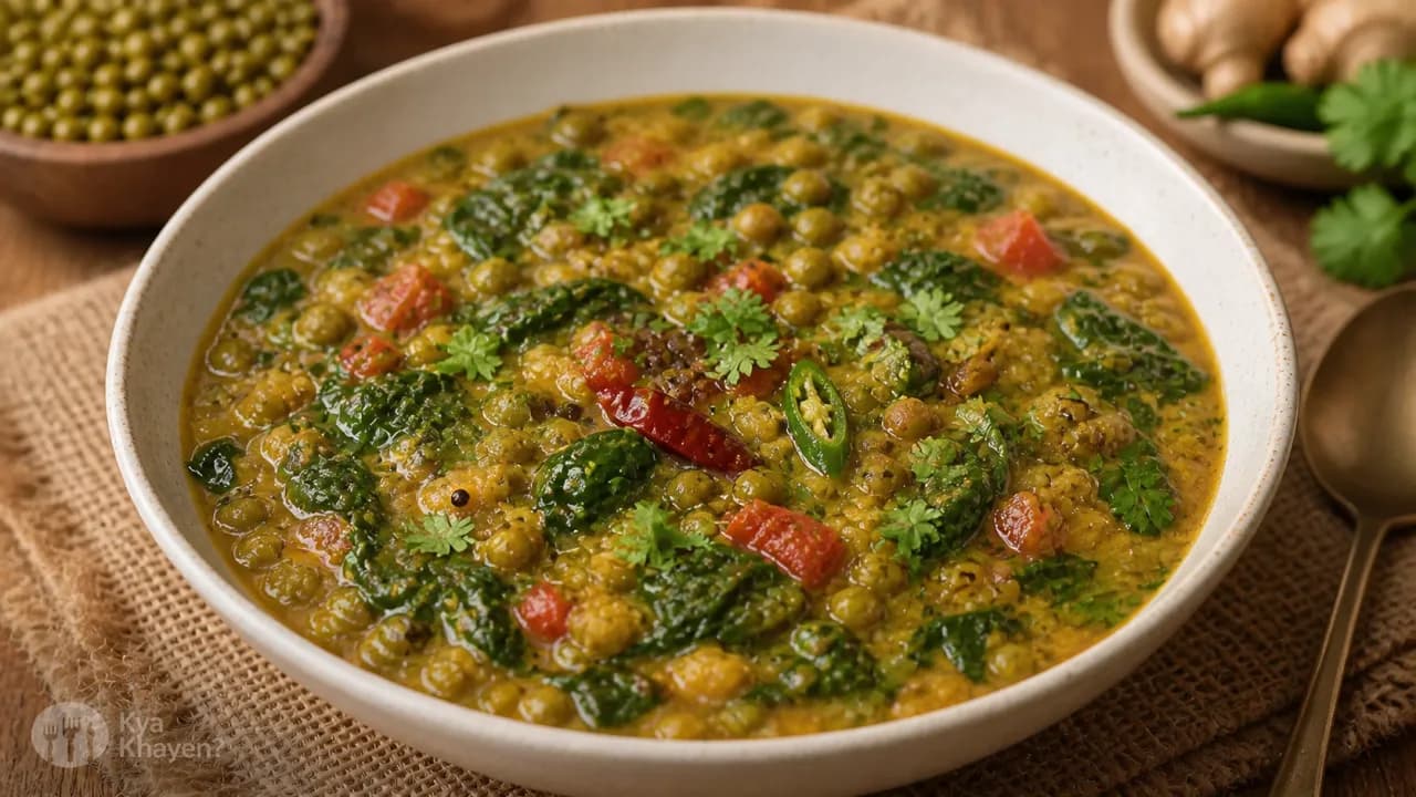 Moong Dal with Wilted Spinach