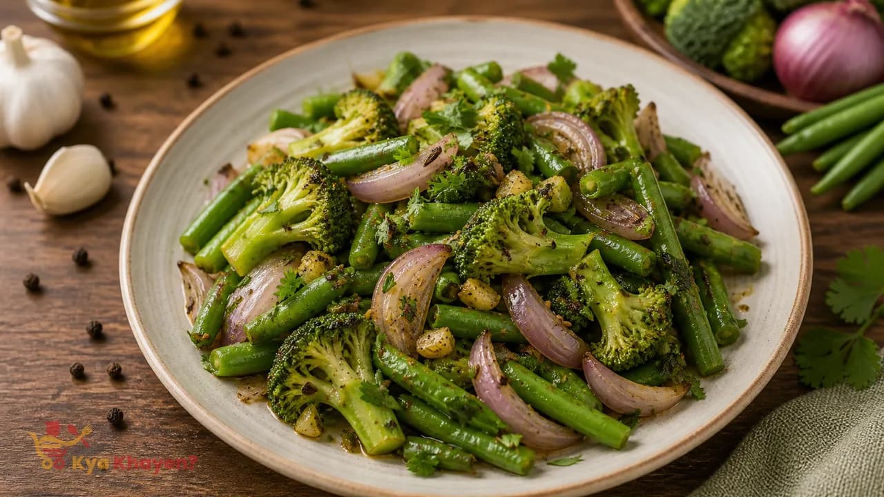 Saute Vegetables (Beans, Broccoli, Onion)
