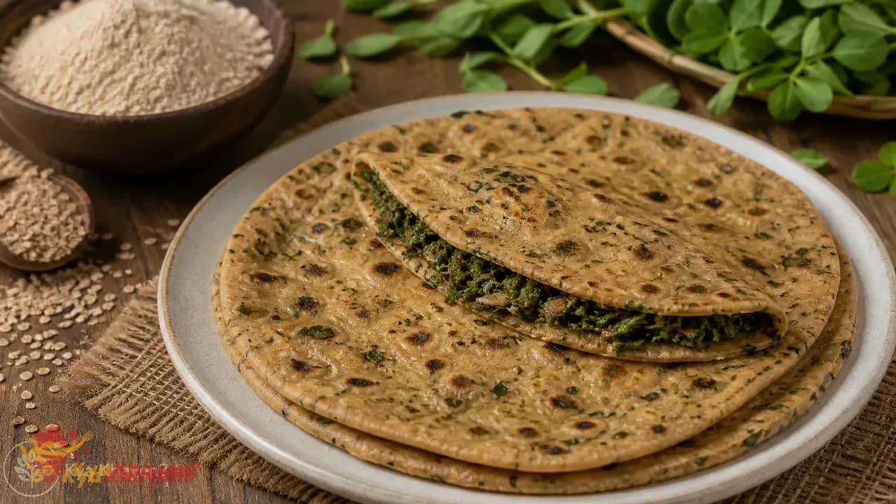 Methi Stuffed Wheat Bran Chapati (30% Wheat Bran, 70% Wheat Flour)