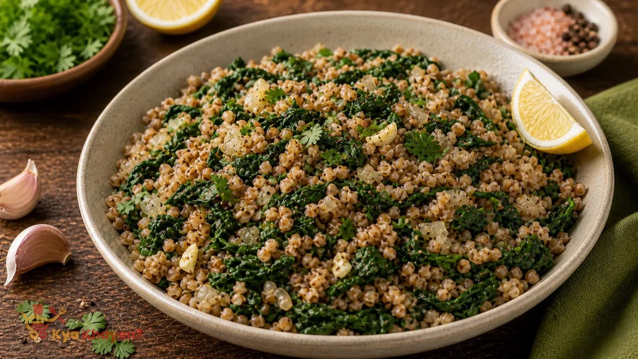 Buckwheat with Wilted Spinach