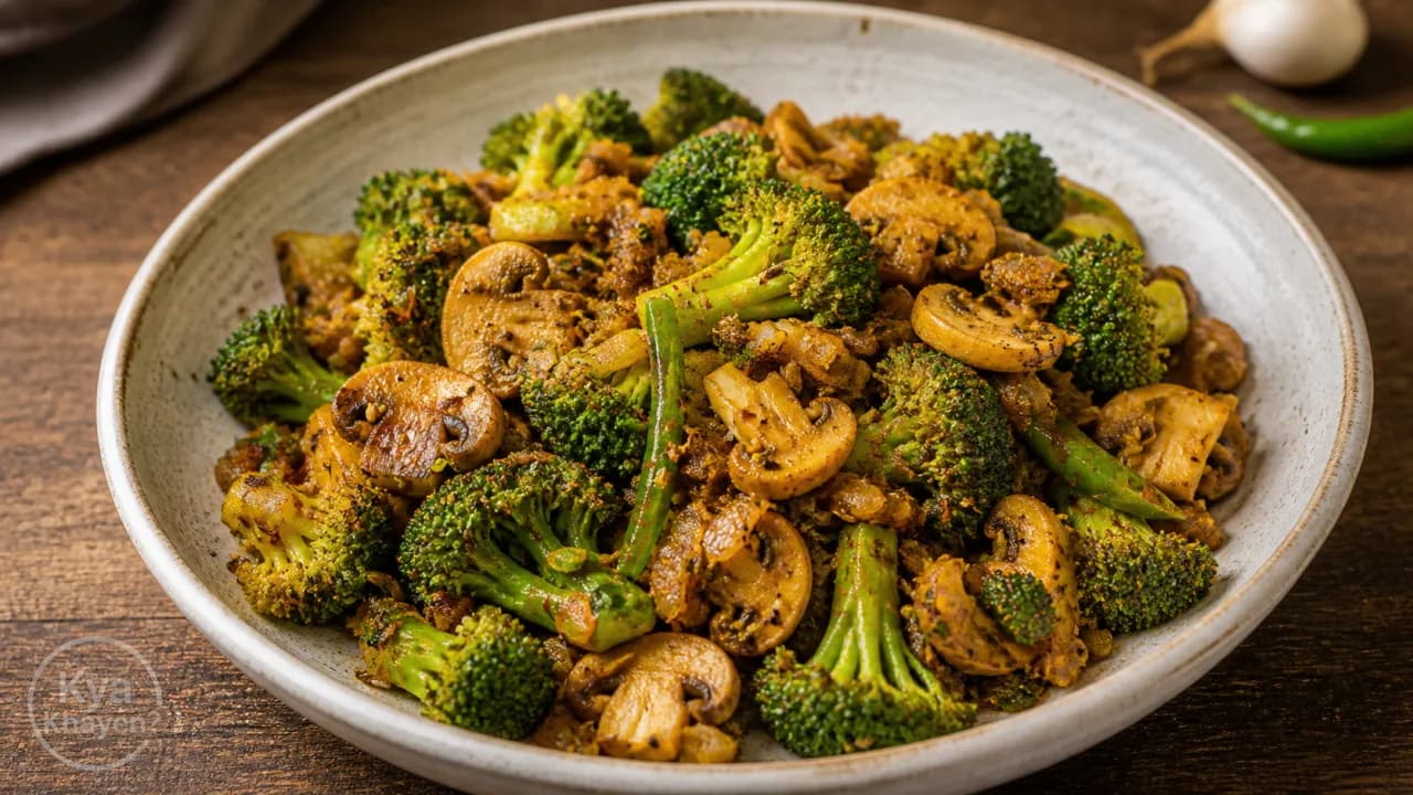 Stir Fried Broccoli and Mushrooms