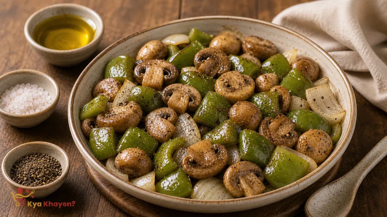Baked Mushroom and Capsicum
