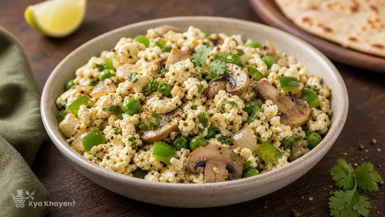 2 Egg White Bhurji (Add Capsicum, Onion, Peas and Mushrooms)