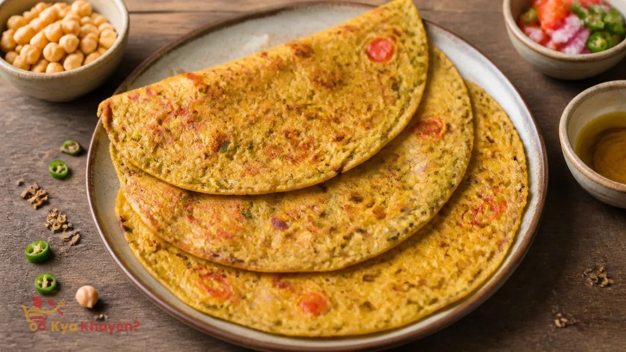Besan Cheela with Little Oil