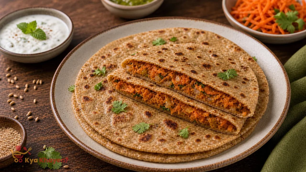 Carrot Stuffed Wheat Bran Chapati
