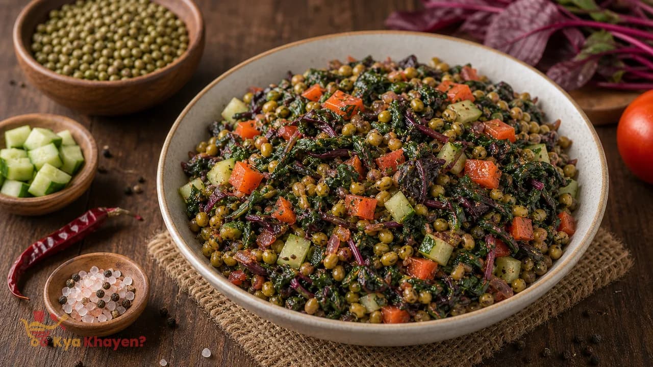 Wilted Amaranth with Green Gram