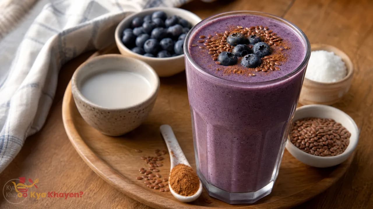 Flax Seeds-Blueberries Shake