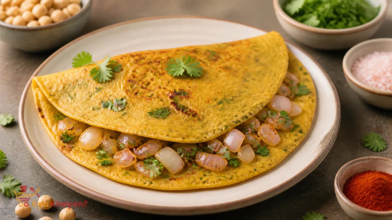 Besan Cheela Stuffed with Onions
