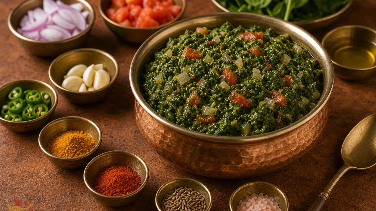 Bathua Saag with Onion and Tomato