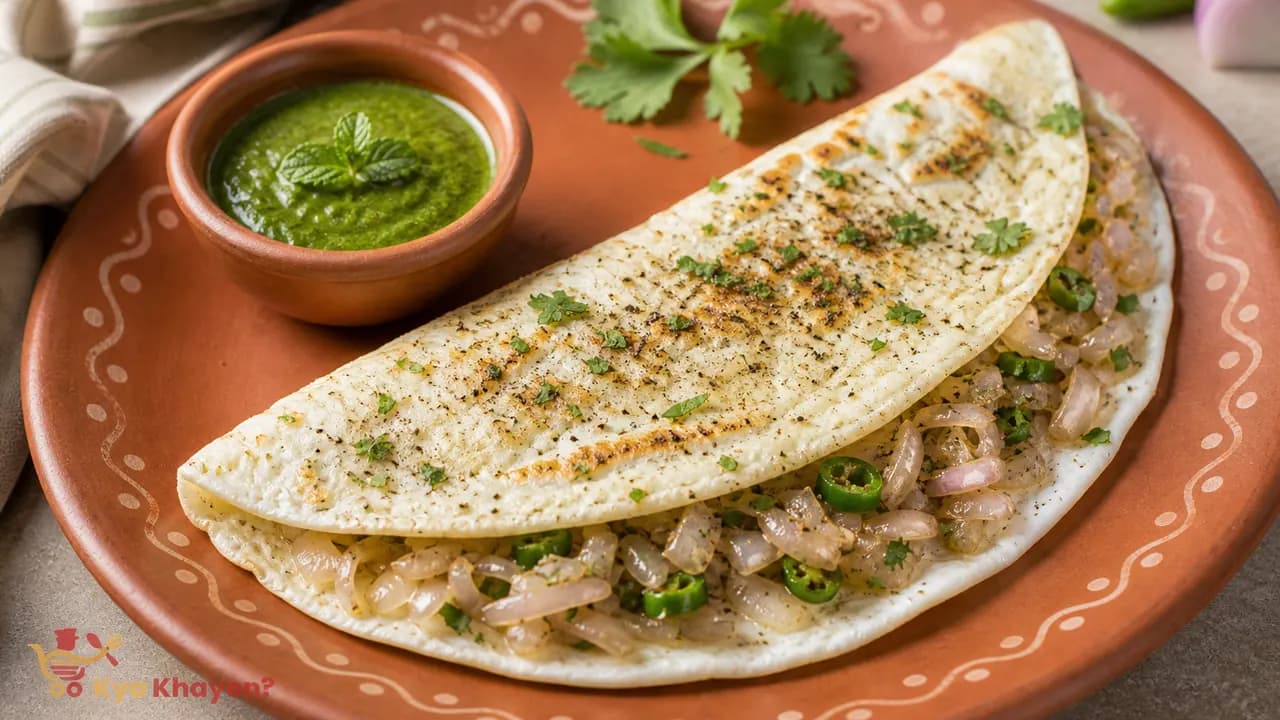 2 Egg White Omelette Stuffed with Onions