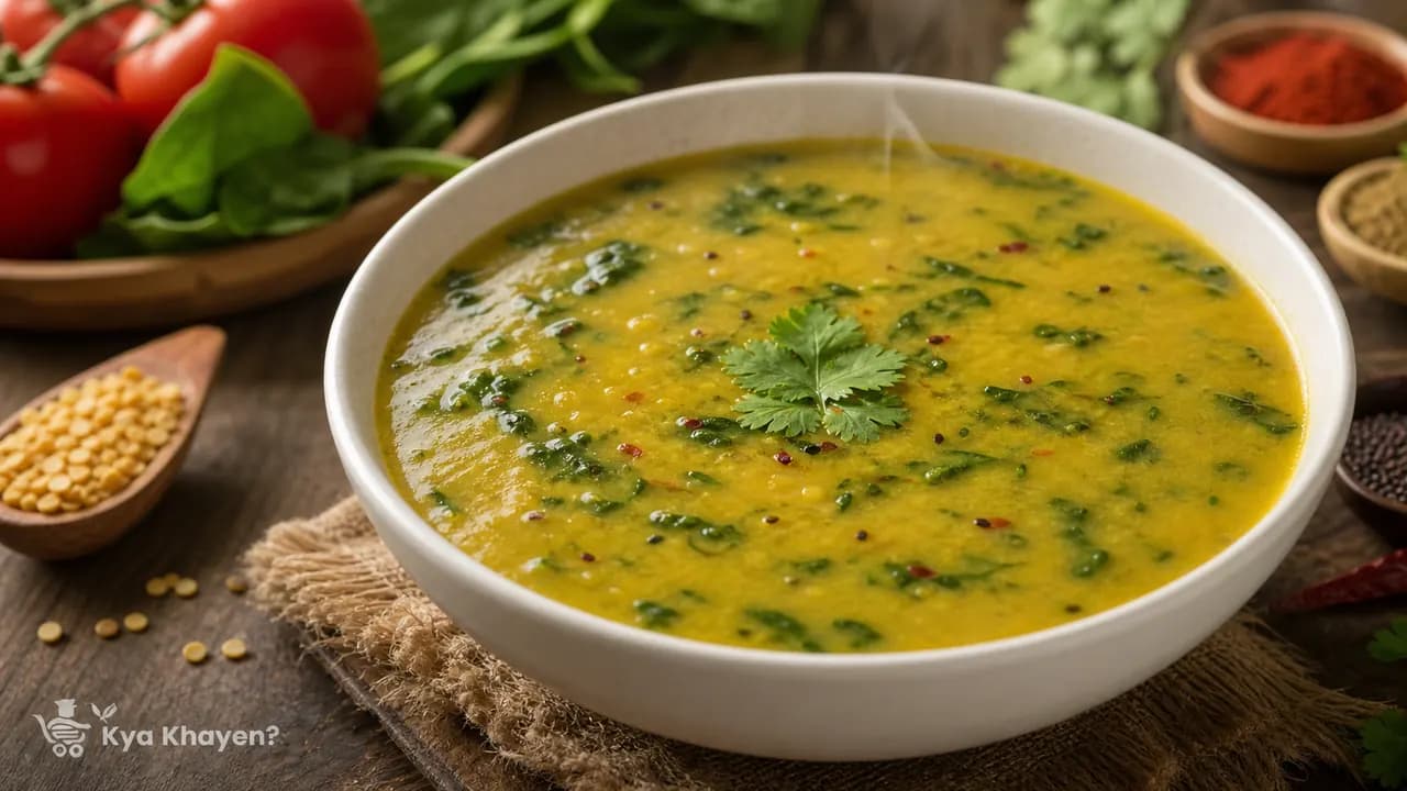 Yellow Moong Dal-Spinach Soup