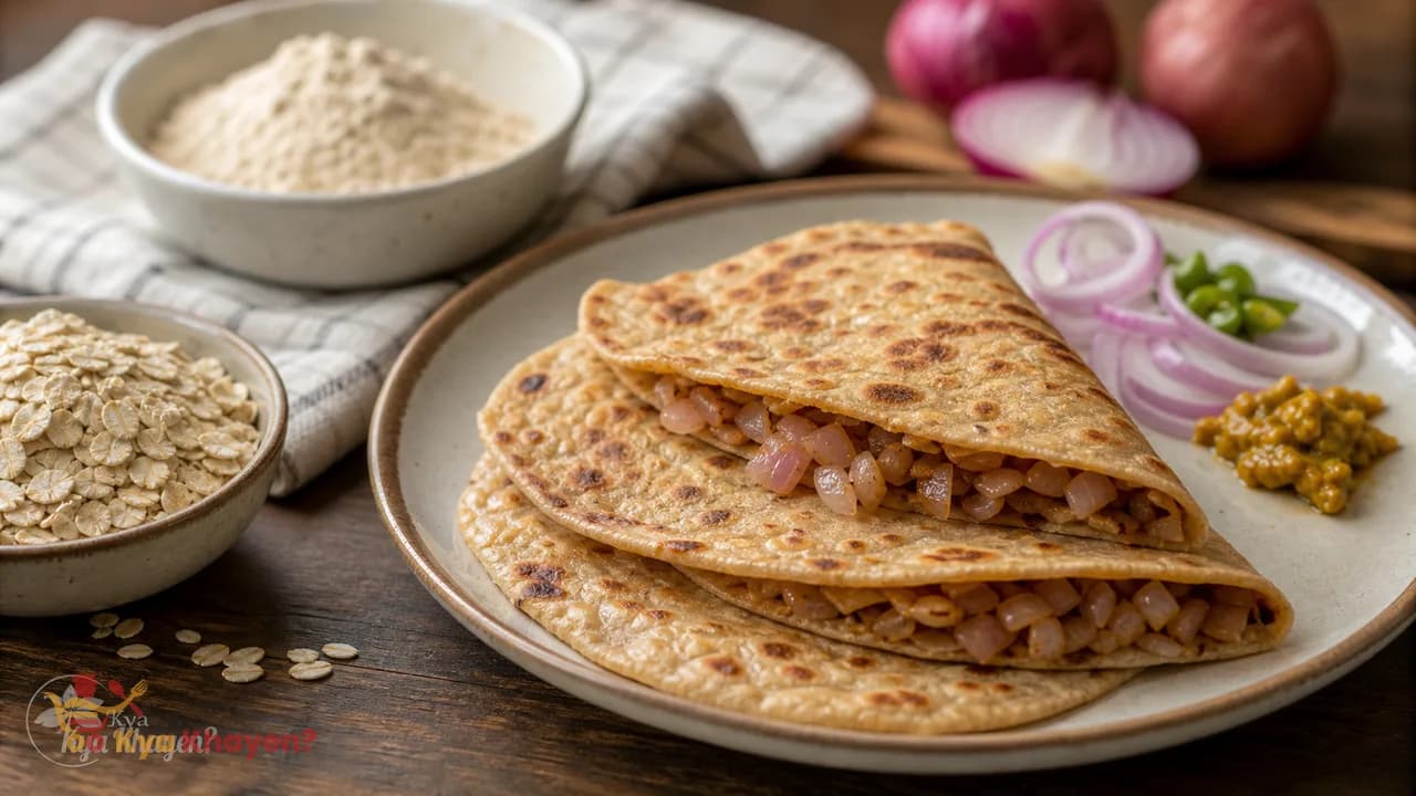 Oat Bran Chapati Stuffed with Onions (30% Oat Bran, 70% Wheat Flour)