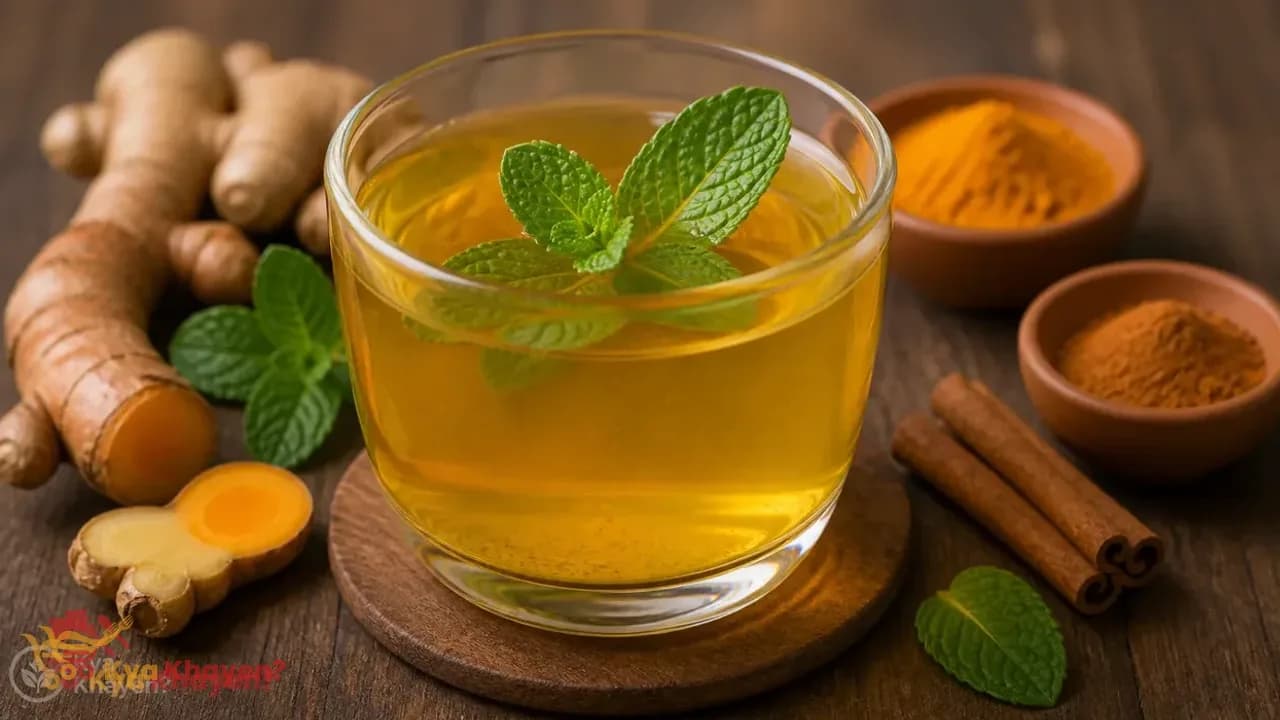 Mint and Fresh Turmeric Infusion
