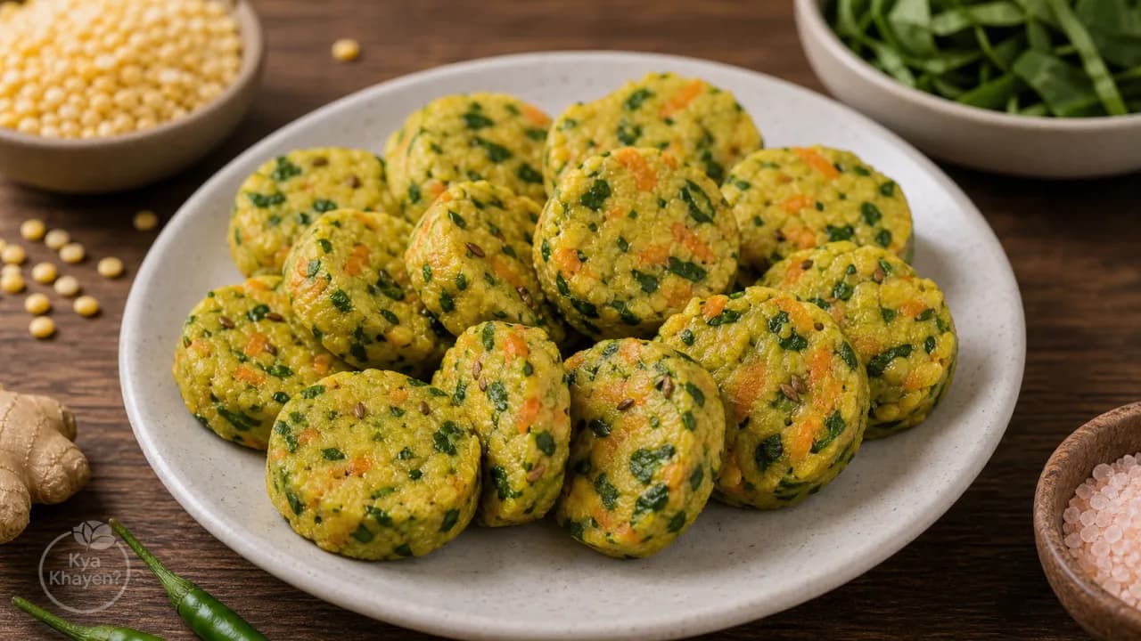 Steamed Moong Dal & Vegetable Chilla Bites
