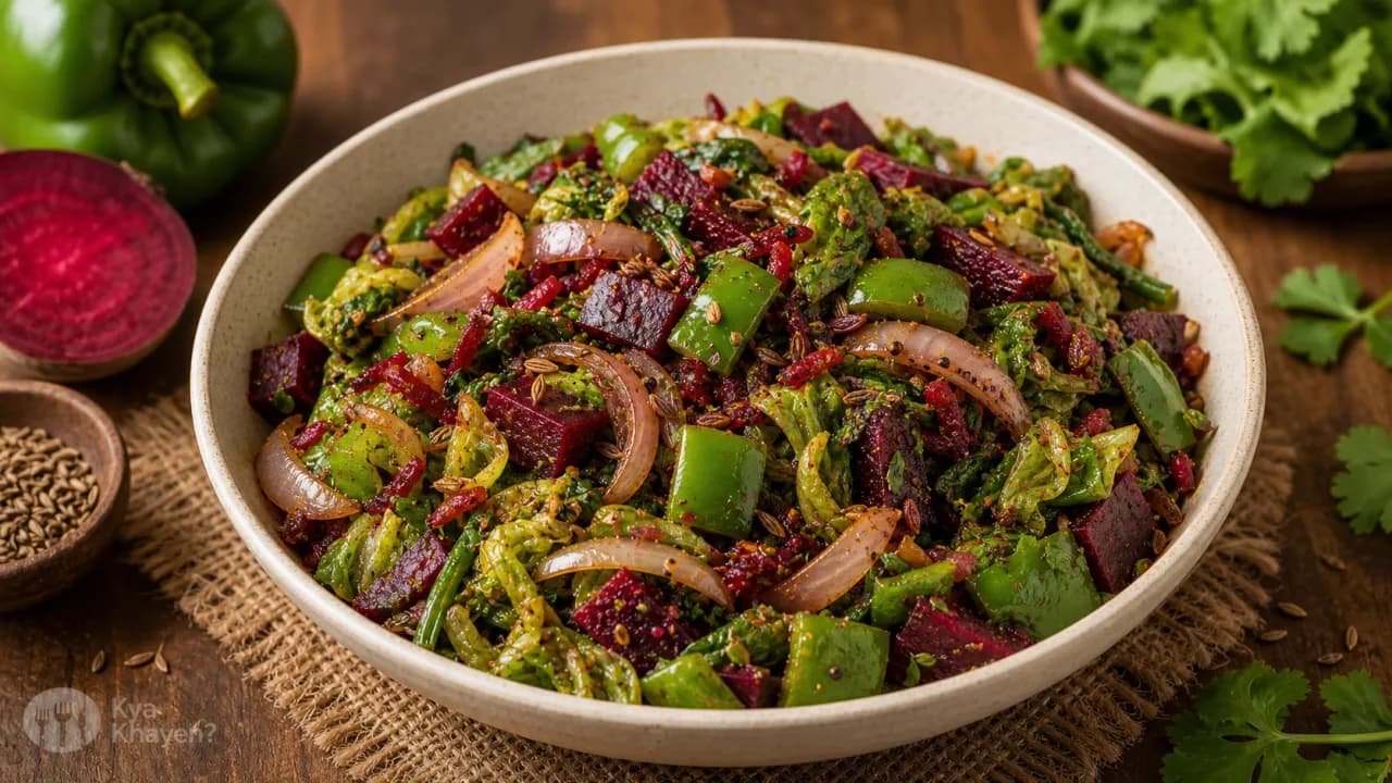 Saute Vegetables (Onion, Beetroot, Capsicum and Lettuce)