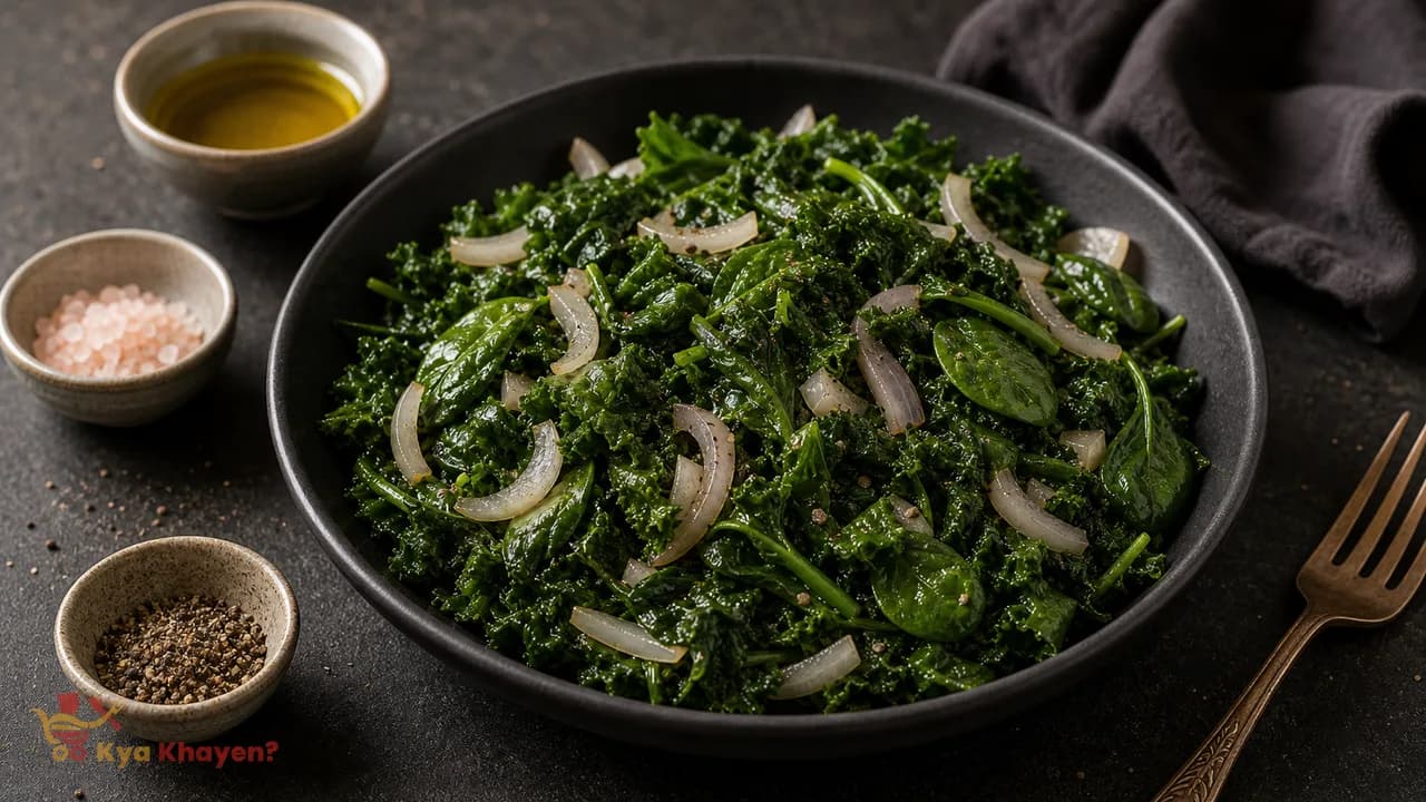 Baked Kale and Spinach Salad
