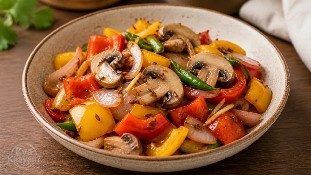 Stir Fried Bell Peppers and Mushrooms