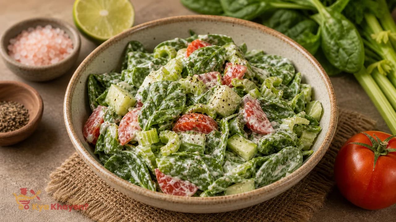 Hung Curd Salad with Baby Spinach