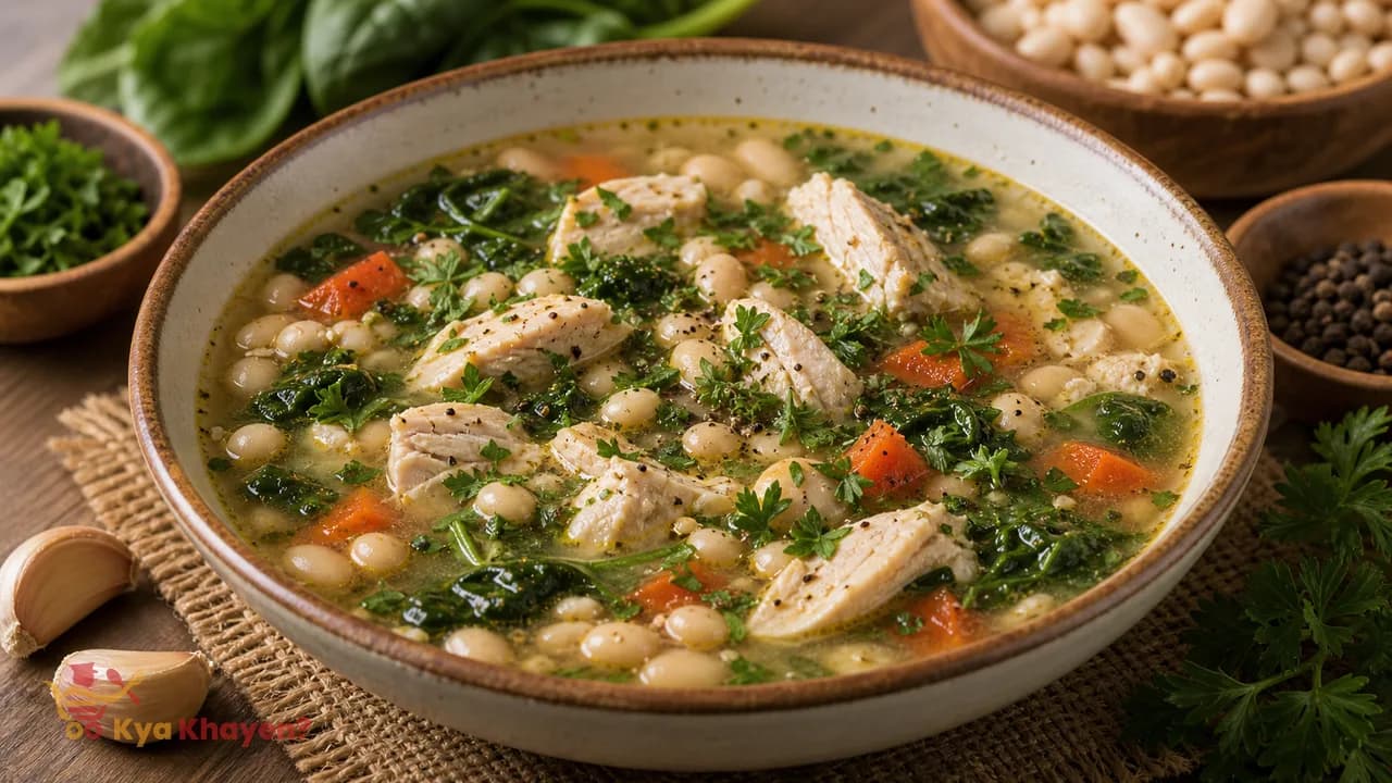 Chicken & Cow Peas Soup with Fresh Parsley