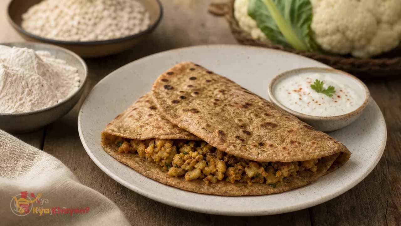 Oat Bran Chapati Stuffed with Cauliflower (30% Oat Bran, 70% Wheat Flour)