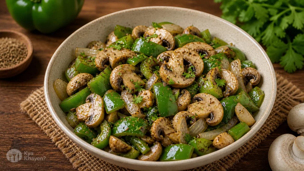 Saute Capsicum and Mushroom