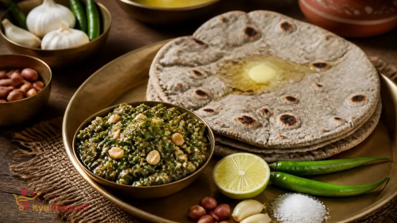 Mirchi Thecha with Bhakri