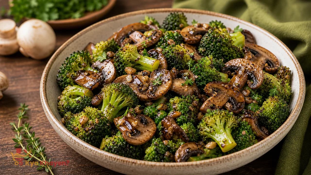 Broccoli with Balsamic Mushrooms