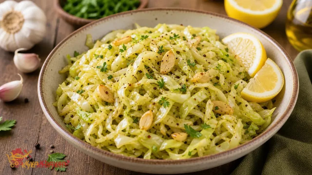 Lemon Garlic Saute Cabbage